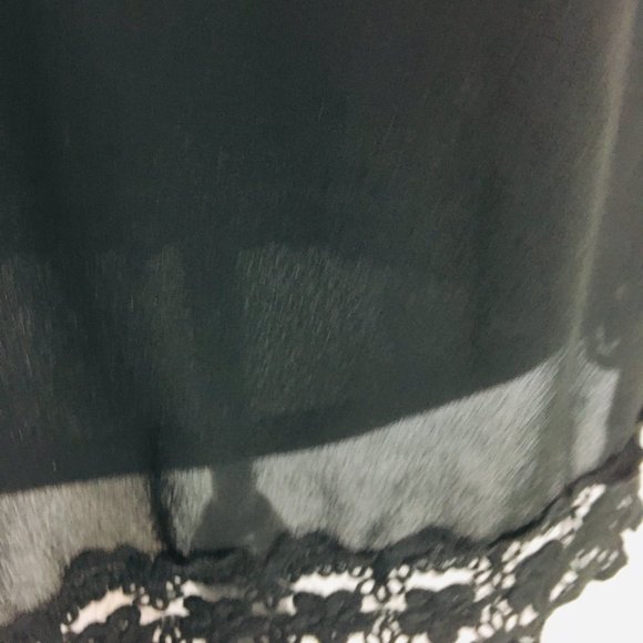 women's monteau BLACK DRESS tunic lace hem size M - Picture 5 of 11